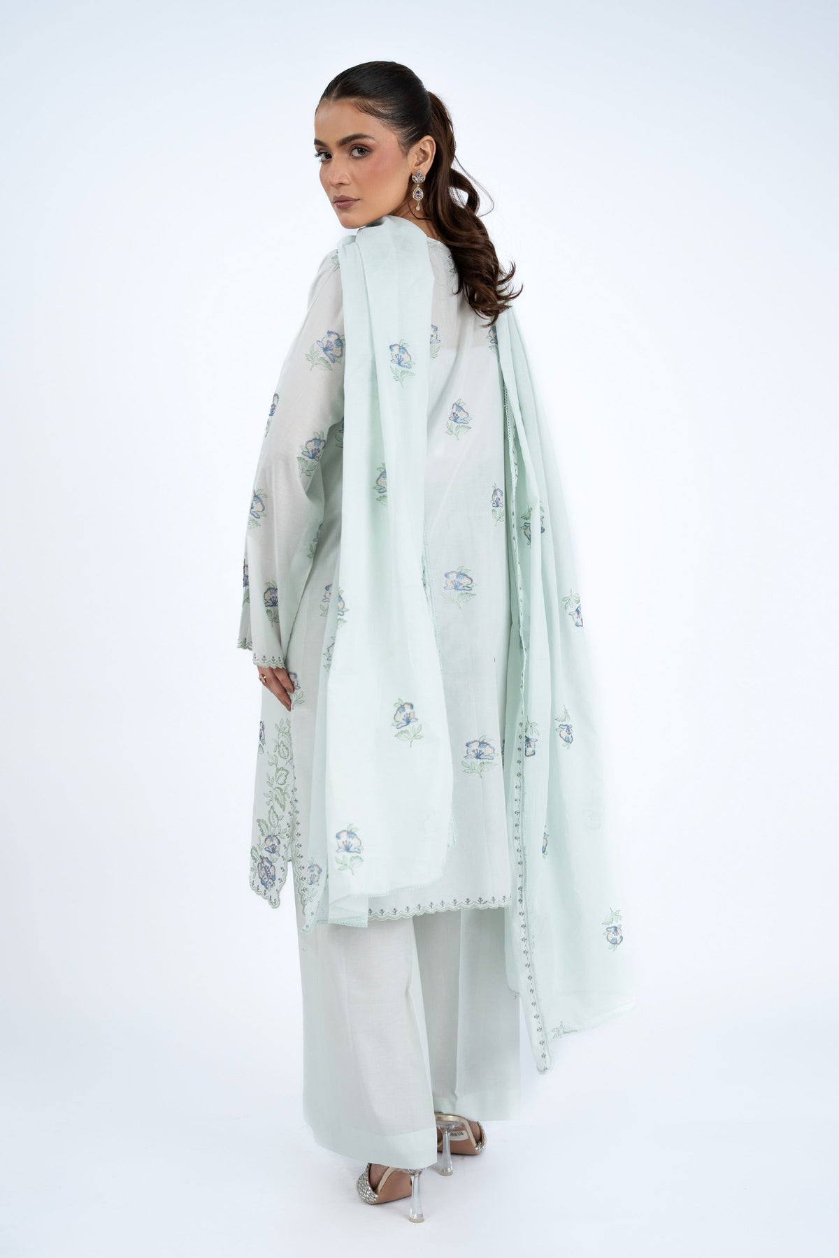 Embroidered Ice Blue Lawn 3-Piece Unstitched Suit by The Fabric Store, photo 2