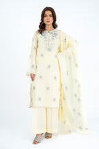 Embroidered Yellow Lawn 3-Piece Unstitched Suit by The Fabric Store