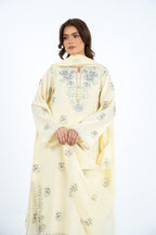 Embroidered Yellow Lawn 3-Piece Unstitched Suit by The Fabric Store, photo 4