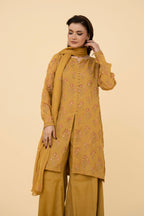 Embroidered & Embellished Yellow Chiffon 3-Piece Unstitched Suit by The Fabric Store, photo 2