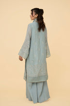 Embroidered Grey Chiffon 3-Piece Unstitched Suit by The Fabric Store, photo 3