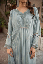 Embroidered & Embellished Grey Chiffon 3-Piece Unstitched Suit by The Fabric Store, photo 4