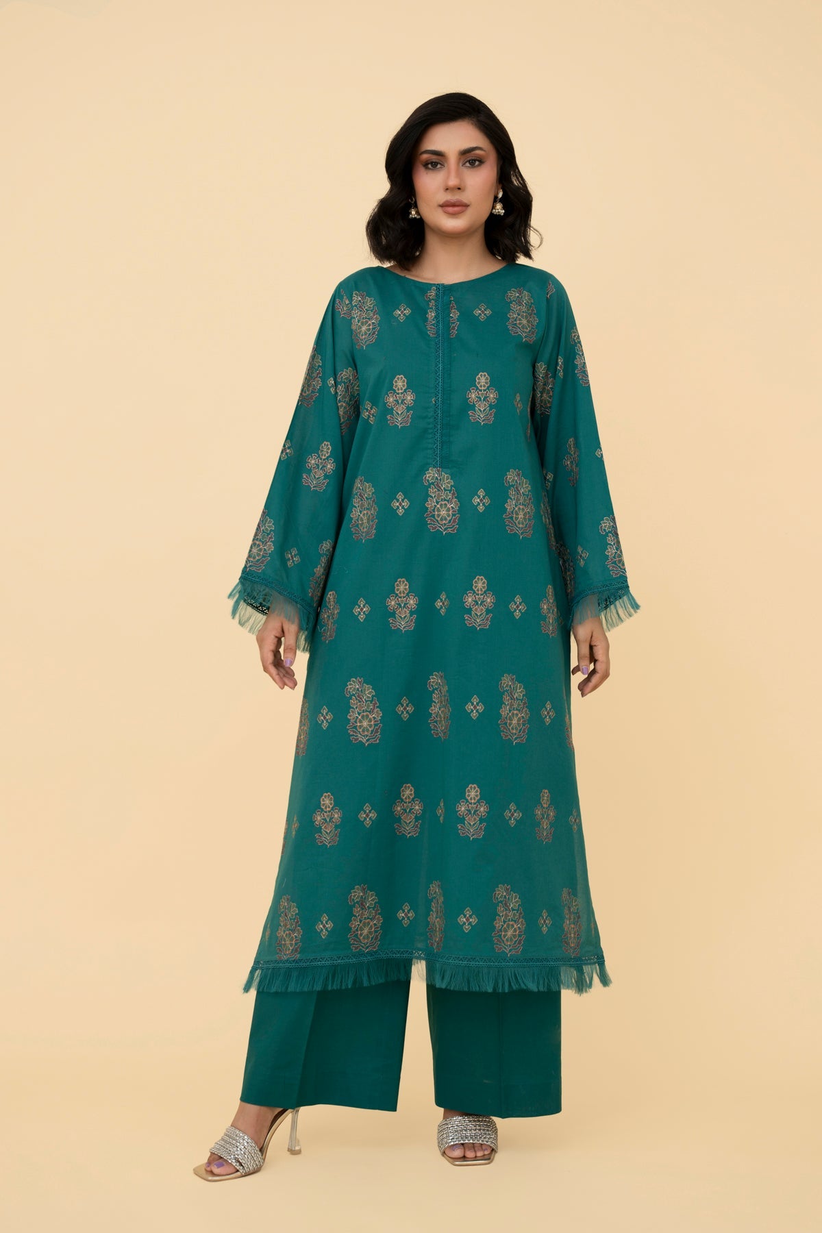 Embroidered Green Lawn 2-Piece Unstitched Suit by The Fabric Store
