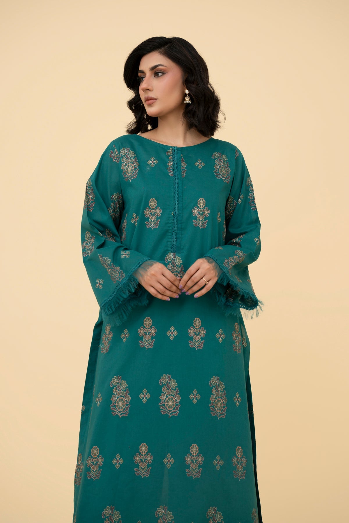Embroidered Green Lawn 2-Piece Unstitched Suit by The Fabric Store, photo 2