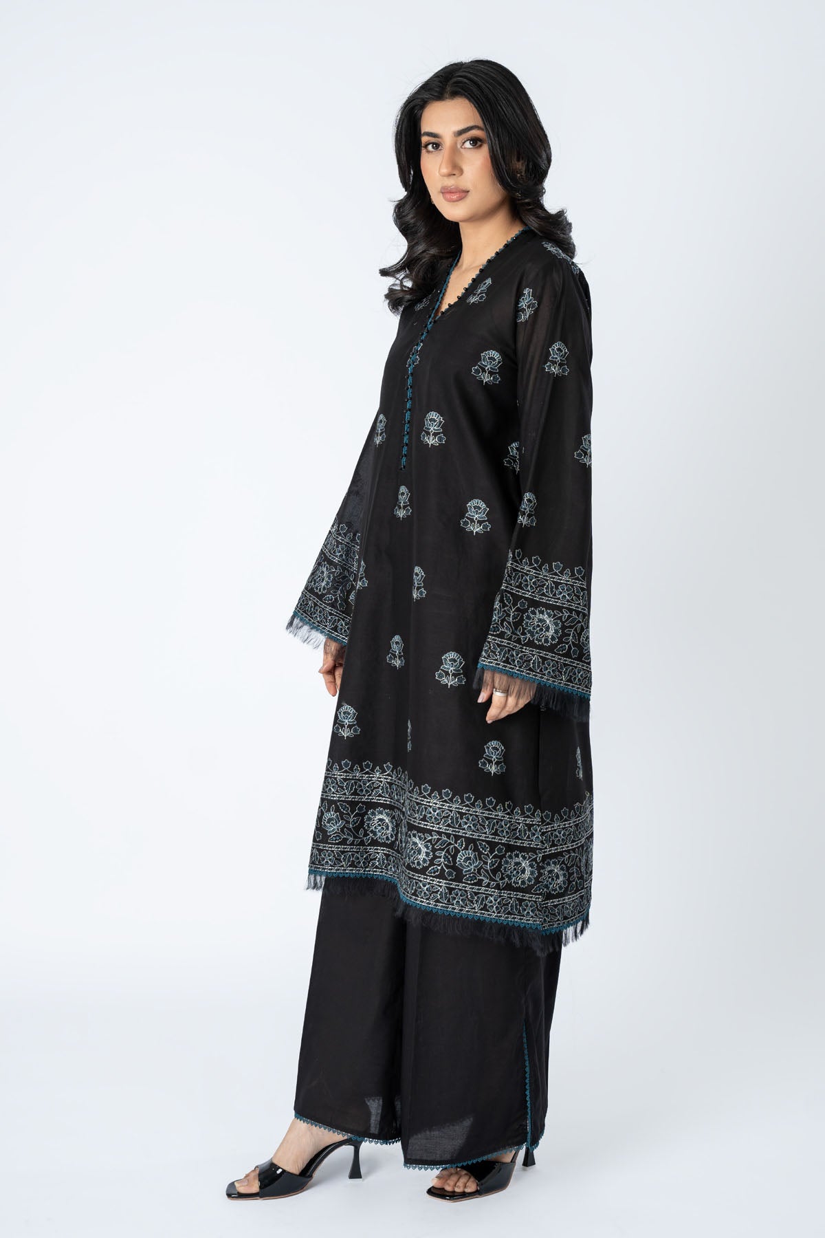 Embroidered Black Lawn 2-Piece Unstitched Suit by The Fabric Store, photo 4
