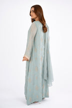 Embroidered & Embellished Grey Chiffon 3-Piece Unstitched Suit by The Fabric Store, photo 2
