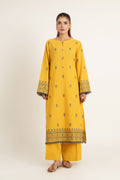 Embroidered Yellow Slub Khaddar 2-Piece Unstitched Suit by The Fabric Store