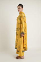 Embroidered Yellow Karandi Lawn 3-Piece Unstitched Suit by The Fabric Store, photo 3