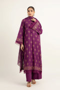 Embroidered Magenta Karandi Lawn 3-Piece Unstitched Suit by The Fabric Store