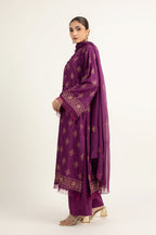 Embroidered Magenta Karandi Lawn 3-Piece Unstitched Suit by The Fabric Store, photo 3