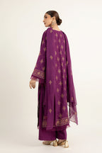 Embroidered Magenta Karandi Lawn 3-Piece Unstitched Suit by The Fabric Store, photo 2