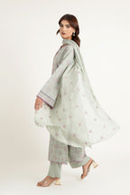Embroidered & Embellished Green Karandi Lawn 3-Piece Unstitched Suit by The Fabric Store, photo 3