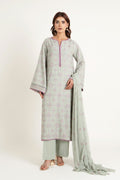 Embroidered & Embellished Green Karandi Lawn 3-Piece Unstitched Suit by The Fabric Store