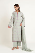 Embroidered & Embellished Green Karandi Lawn 3-Piece Unstitched Suit by The Fabric Store, photo 5