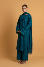 Embroidered & Embellished Teal Karandi Lawn 3-Piece Unstitched Suit by The Fabric Store, photo 3