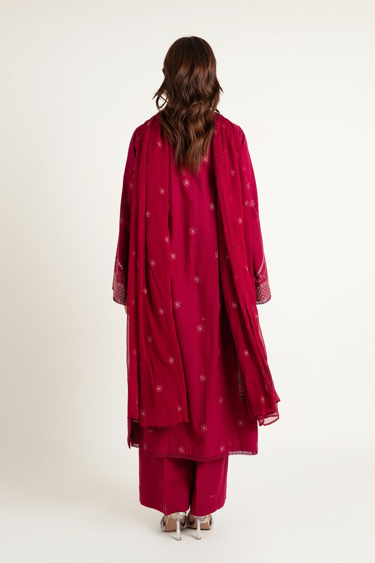 Embroidered Maroon Slub Khaddar 3-Piece Unstitched Suit by The Fabric Store, photo 4