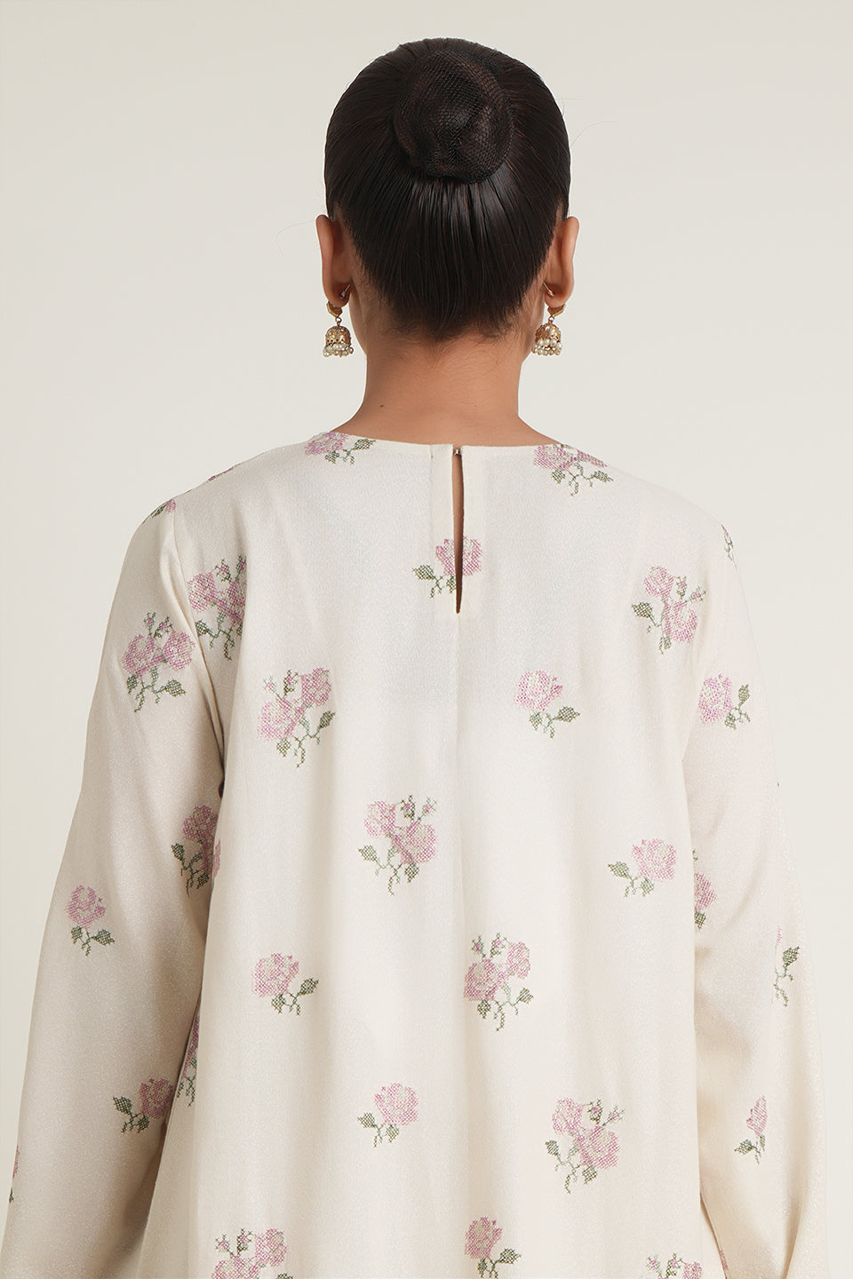 Embroidered Beige Karandi Lawn 2-Piece Unstitched Suit by The Fabric Store, photo 2