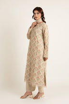 Embroidered Beige Karandi Lawn 3-Piece Unstitched Suit by The Fabric Store, photo 4