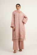Embroidered Pink Cotton Karandi 3-Piece Unstitched Suit by The Fabric Store