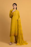 Embroidered Olive Karandi Lawn 3-Piece Unstitched Suit by The Fabric Store