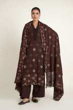 Embroidered Brown Karandi Lawn Unstitched Shirt by The Fabric Store