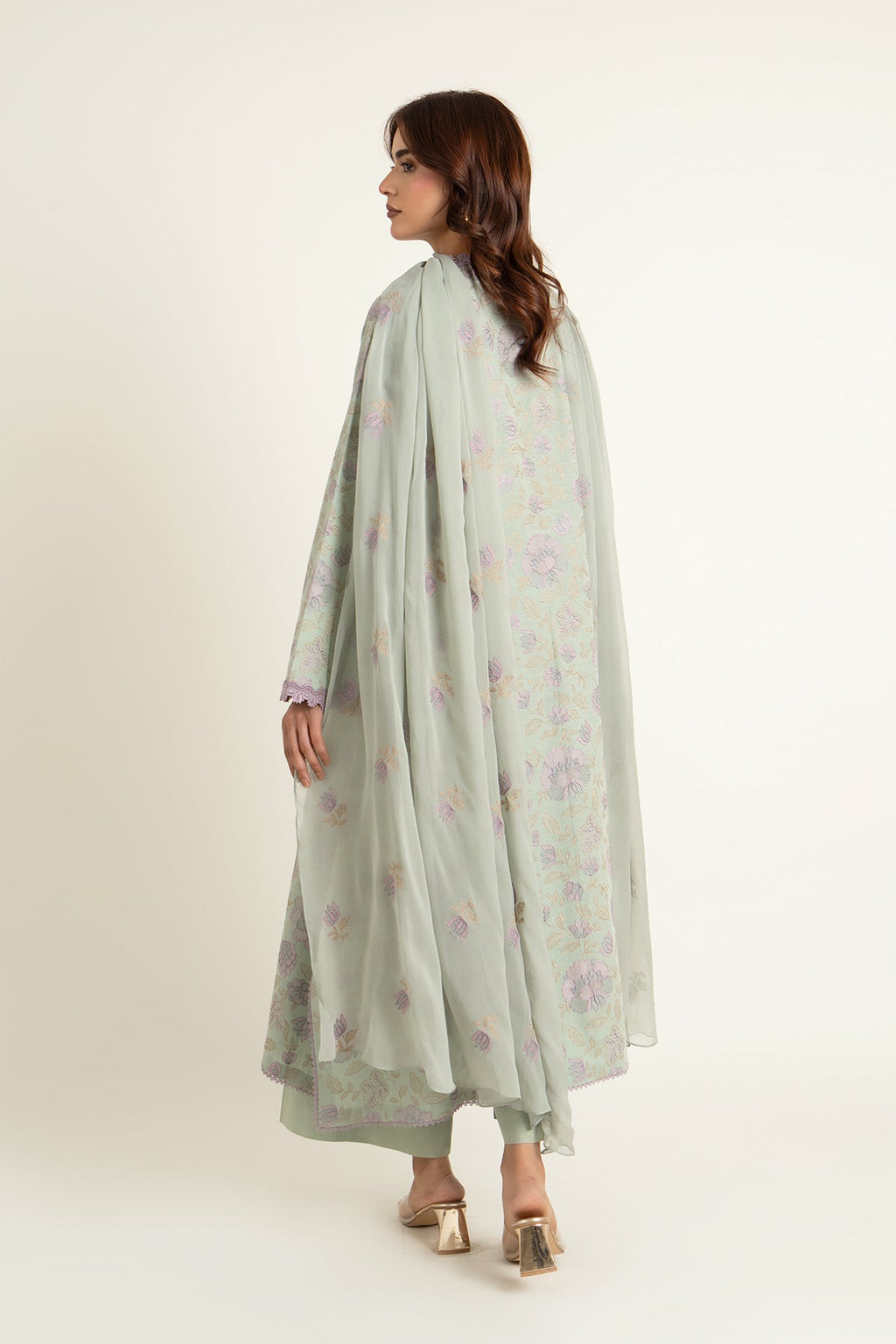 Embroidered Green Slub Khaddar 3-Piece Unstitched Suit by The Fabric Store, photo 2