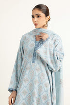 Embroidered Grey Cotton Karandi 3-Piece Unstitched Suit by The Fabric Store, photo 4