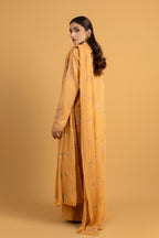 Embroidered Yellow Cotton Karandi 3-Piece Unstitched Suit by The Fabric Store, photo 2