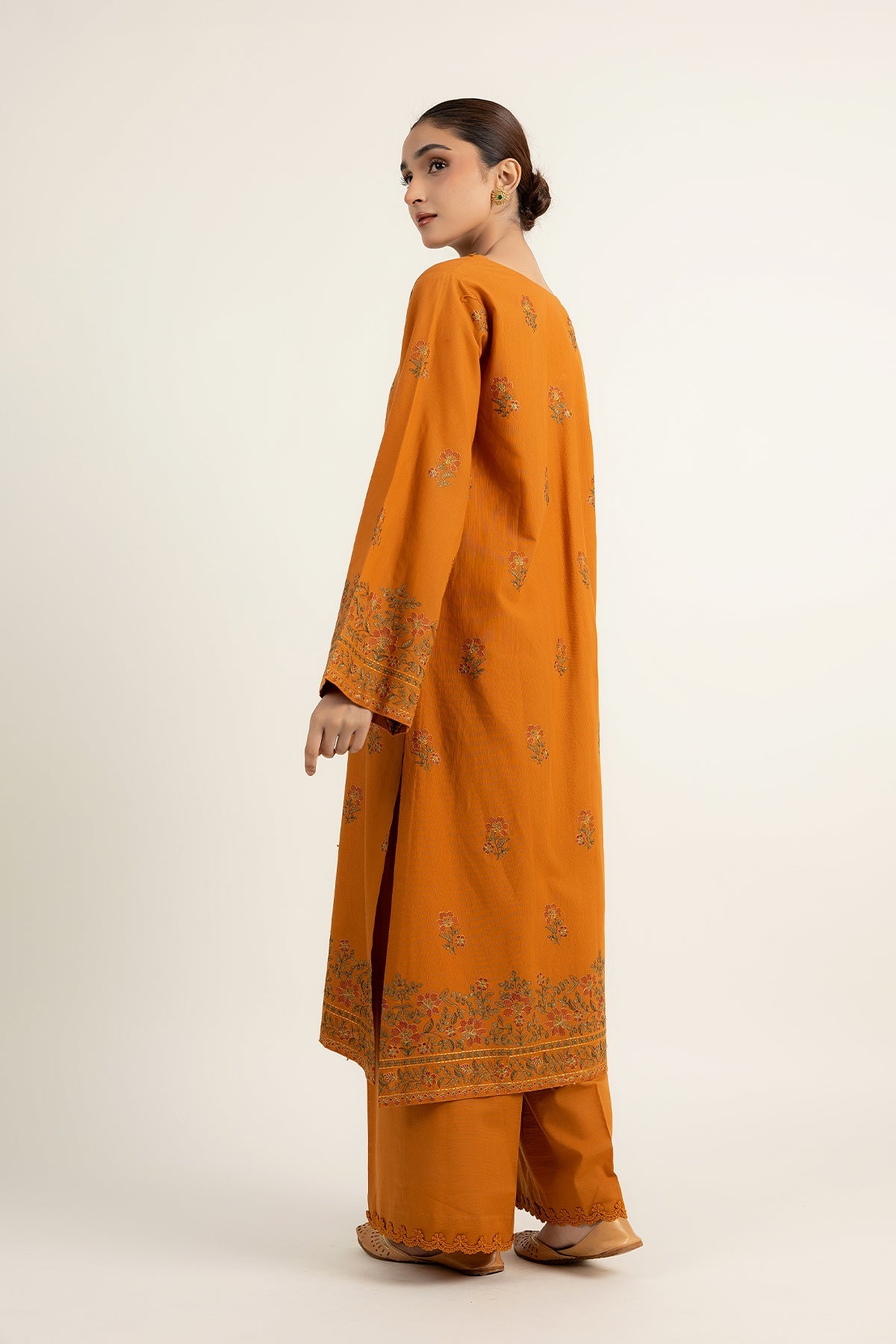 Embroidered Rust Slub Khaddar 2-Piece Unstitched Suit by The Fabric Store, photo 2
