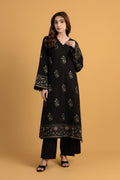 Embroidered Black Slub Khaddar 2-Piece Unstitched Suit by The Fabric Store