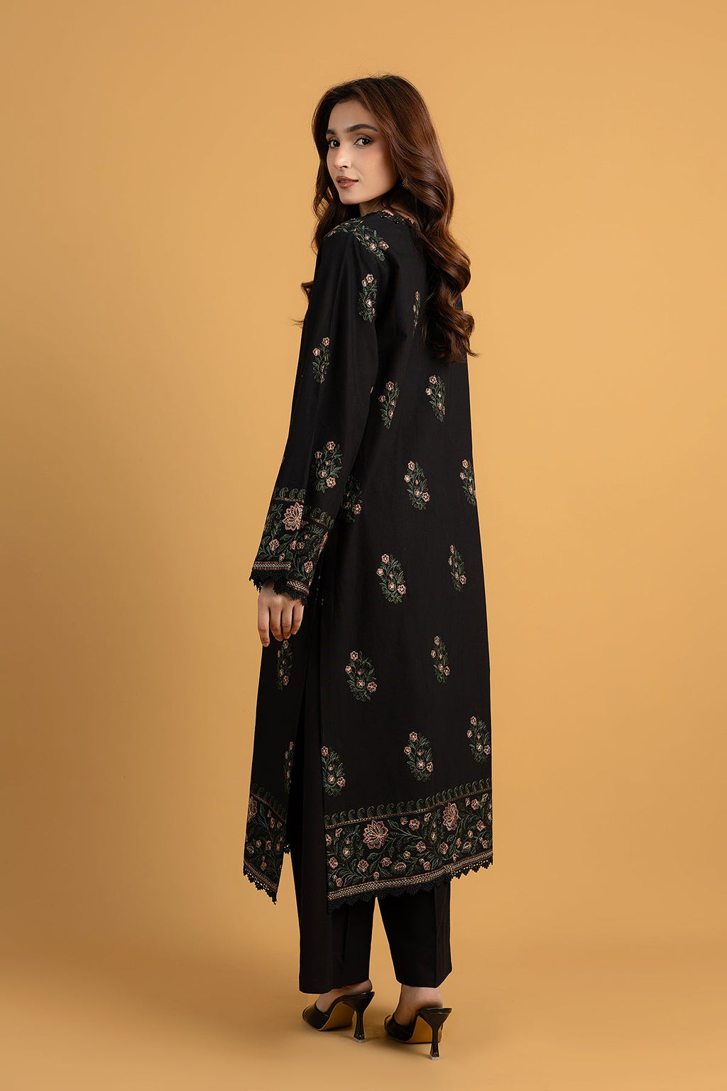 Embroidered Black Slub Khaddar 2-Piece Unstitched Suit by The Fabric Store, photo 2