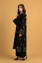 Embroidered Black Slub Khaddar 2-Piece Unstitched Suit by The Fabric Store, photo 4