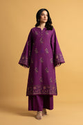 Embroidered Purple Slub Khaddar 2-Piece Unstitched Suit by The Fabric Store
