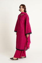 Embroidered & Embellished Pink Cotton Karandi 3-Piece Unstitched Suit by The Fabric Store, photo 4