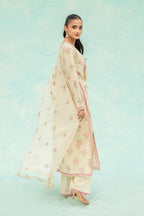 Embroidered Beige Cotton Karandi 3-Piece Unstitched Suit by The Fabric Store, photo 4