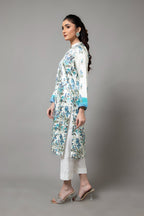 Printed O White Shamoz Silk Pret Shirt by The Fabric Store, photo 3
