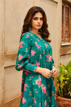 Printed Green Slub Khaddar 2-Piece Unstitched Suit by The Fabric Store, photo 2