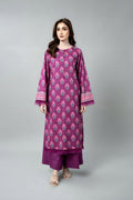 Printed Purple Slub Khaddar 2-Piece Unstitched Suit by The Fabric Store