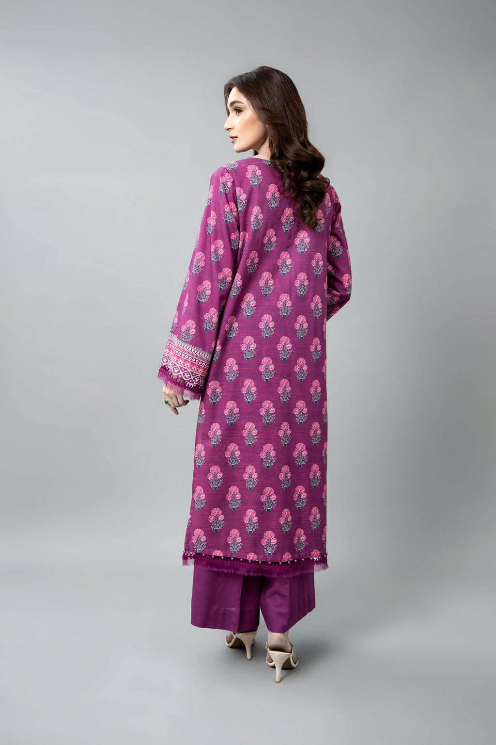 Printed Purple Slub Khaddar 2-Piece Unstitched Suit by The Fabric Store, photo 2
