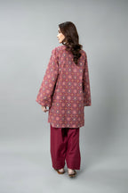 Printed Maroon Slub Khaddar 2-Piece Unstitched Suit by The Fabric Store, photo 2