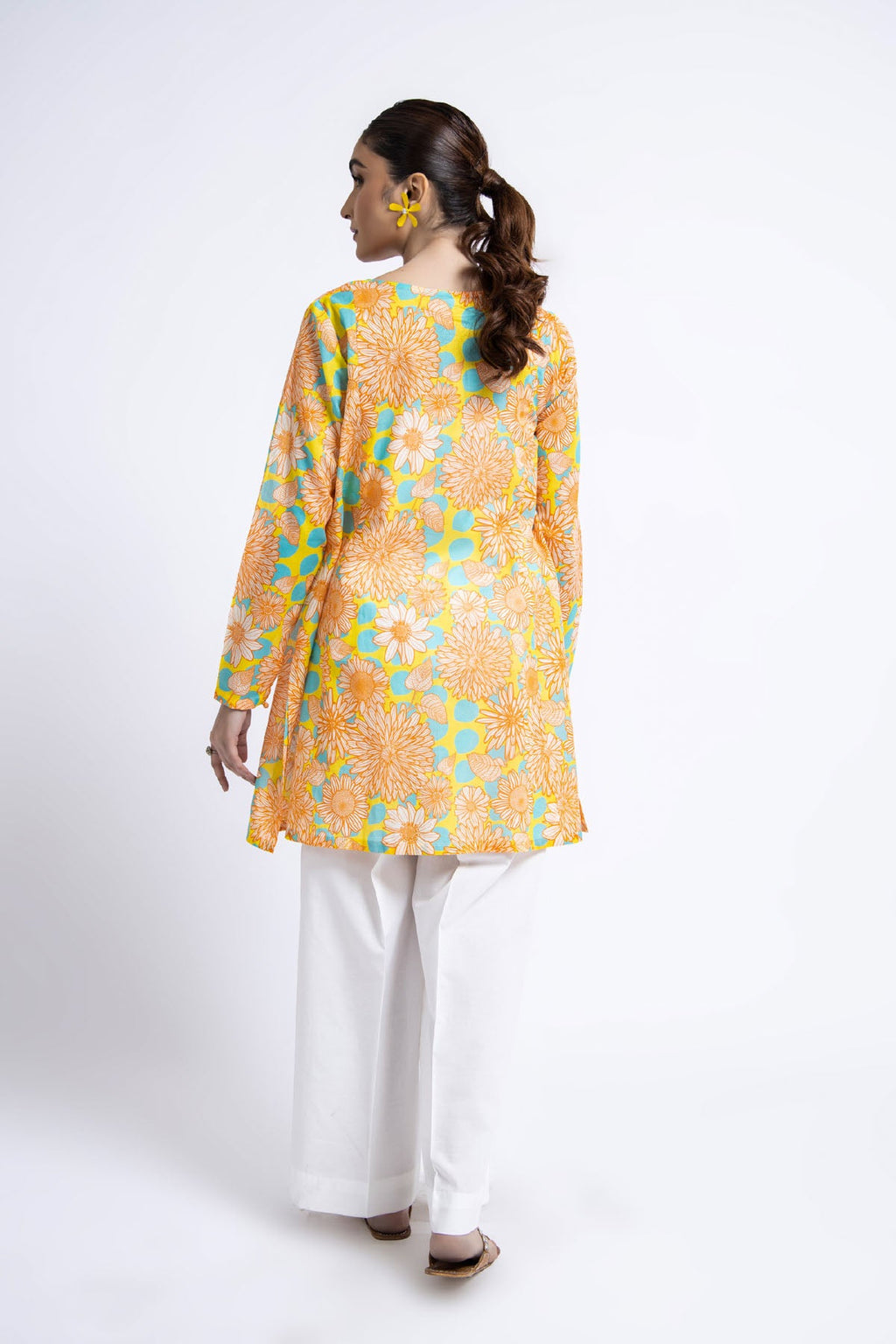 Printed Yellow Lawn Unstitched Shirt by The Fabric Store, photo 3