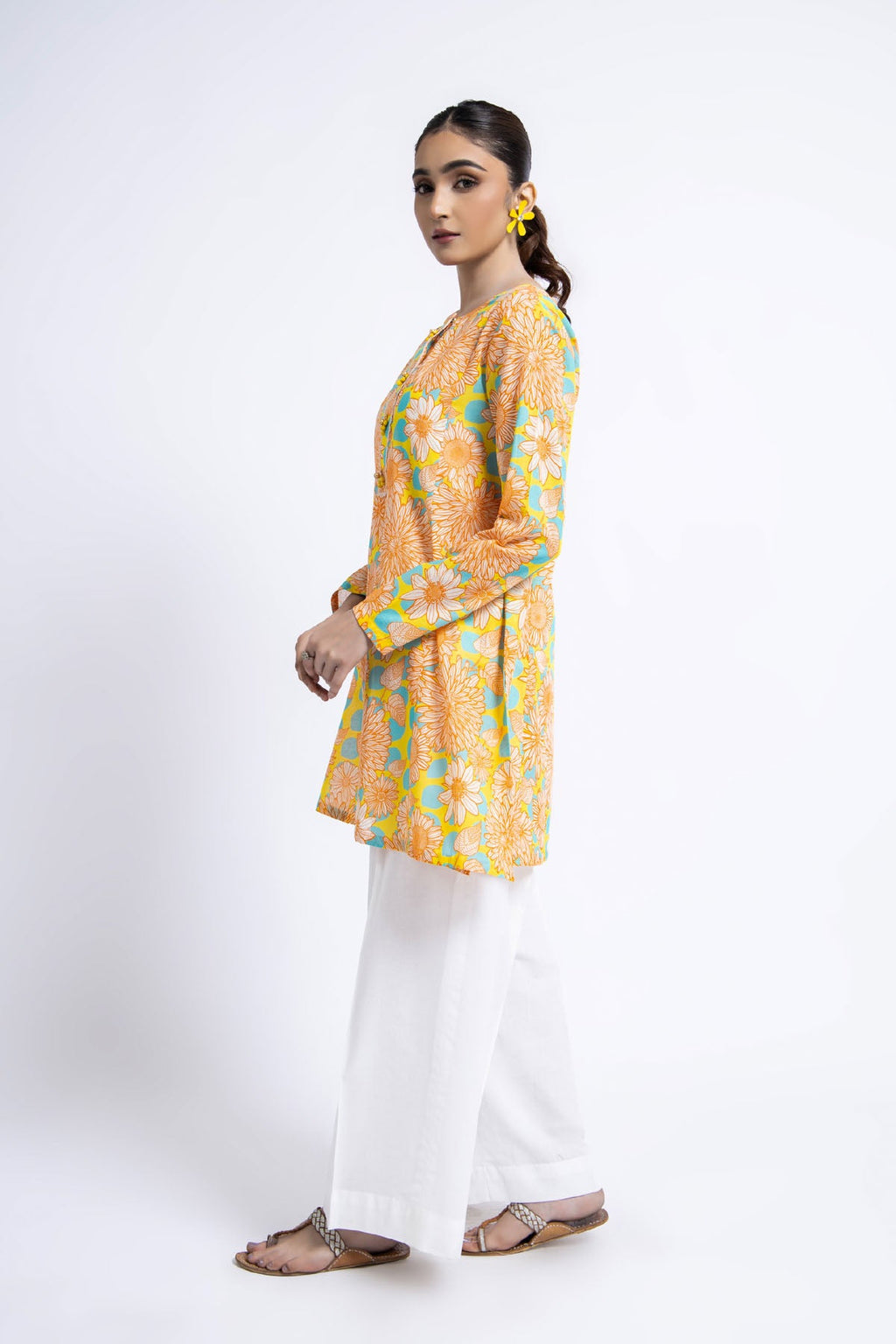 Printed Yellow Lawn Unstitched Shirt by The Fabric Store, photo 4