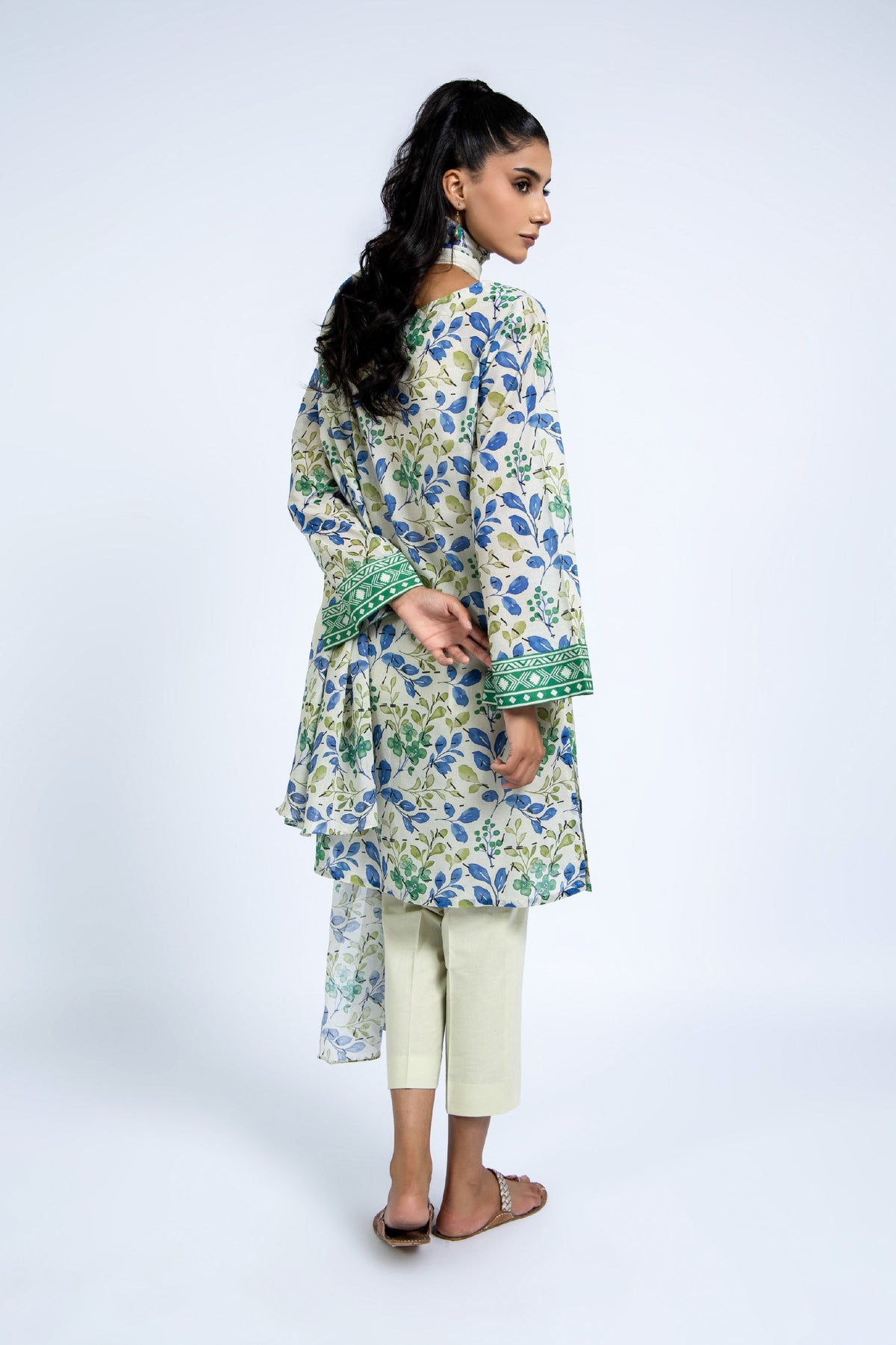 Printed Beige Lawn 2-Piece Unstitched Suit by The Fabric Store, photo 4