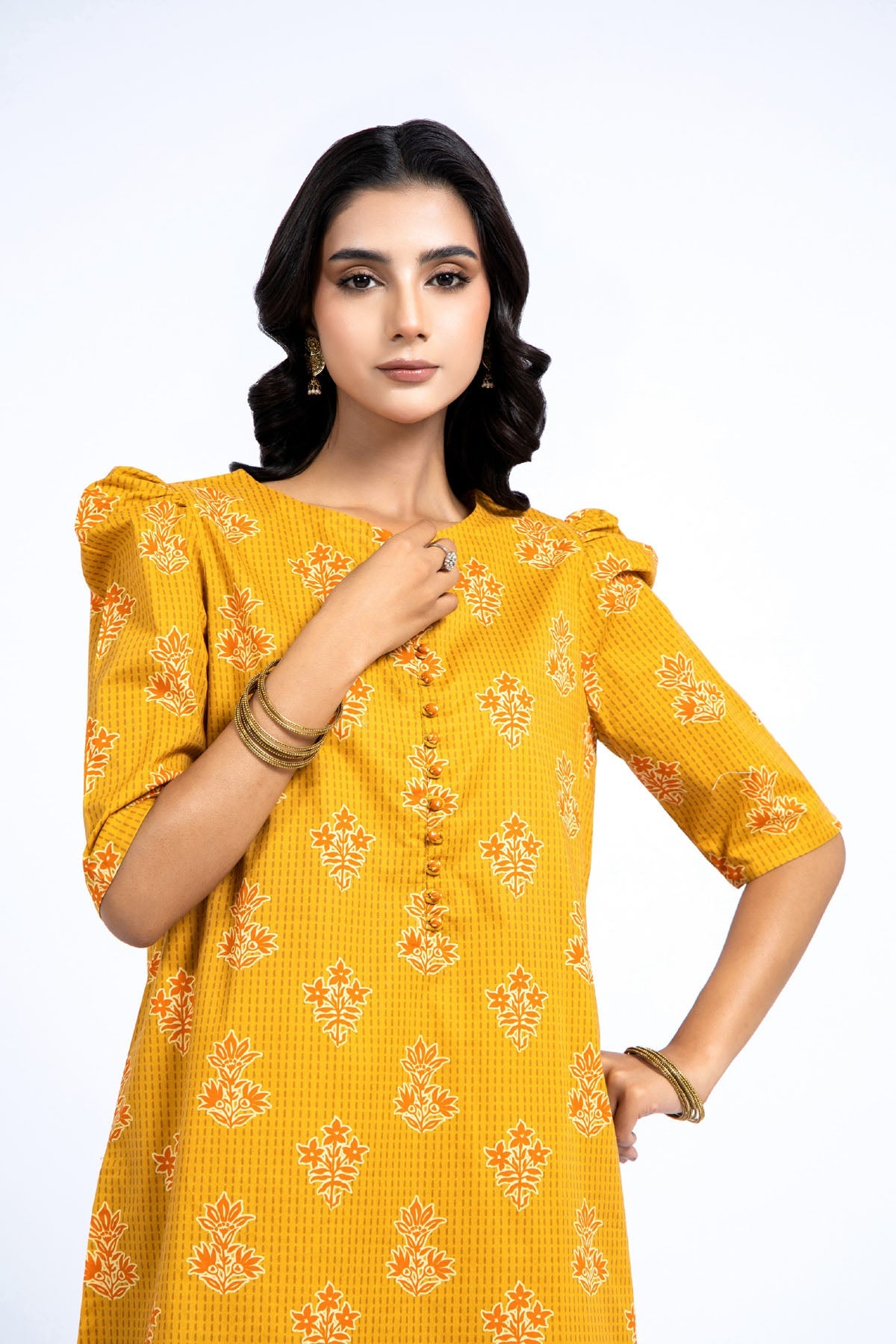 Printed Yellow Lawn 2-Piece Unstitched Suit by The Fabric Store, photo 3