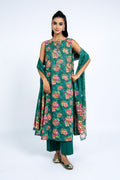Printed Green Cambric 3-Piece Unstitched Suit by The Fabric Store