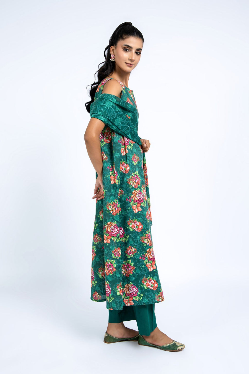 Printed Green Cambric 3-Piece Unstitched Suit by The Fabric Store, photo 2