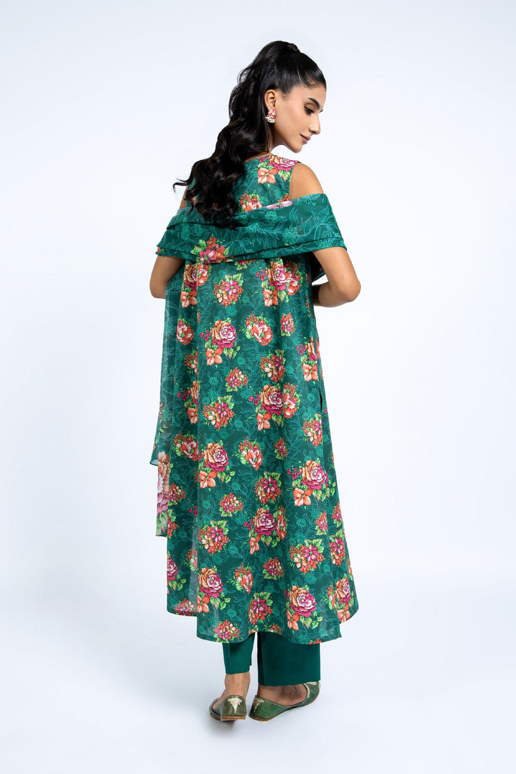 Printed Green Cambric 3-Piece Unstitched Suit by The Fabric Store, photo 4