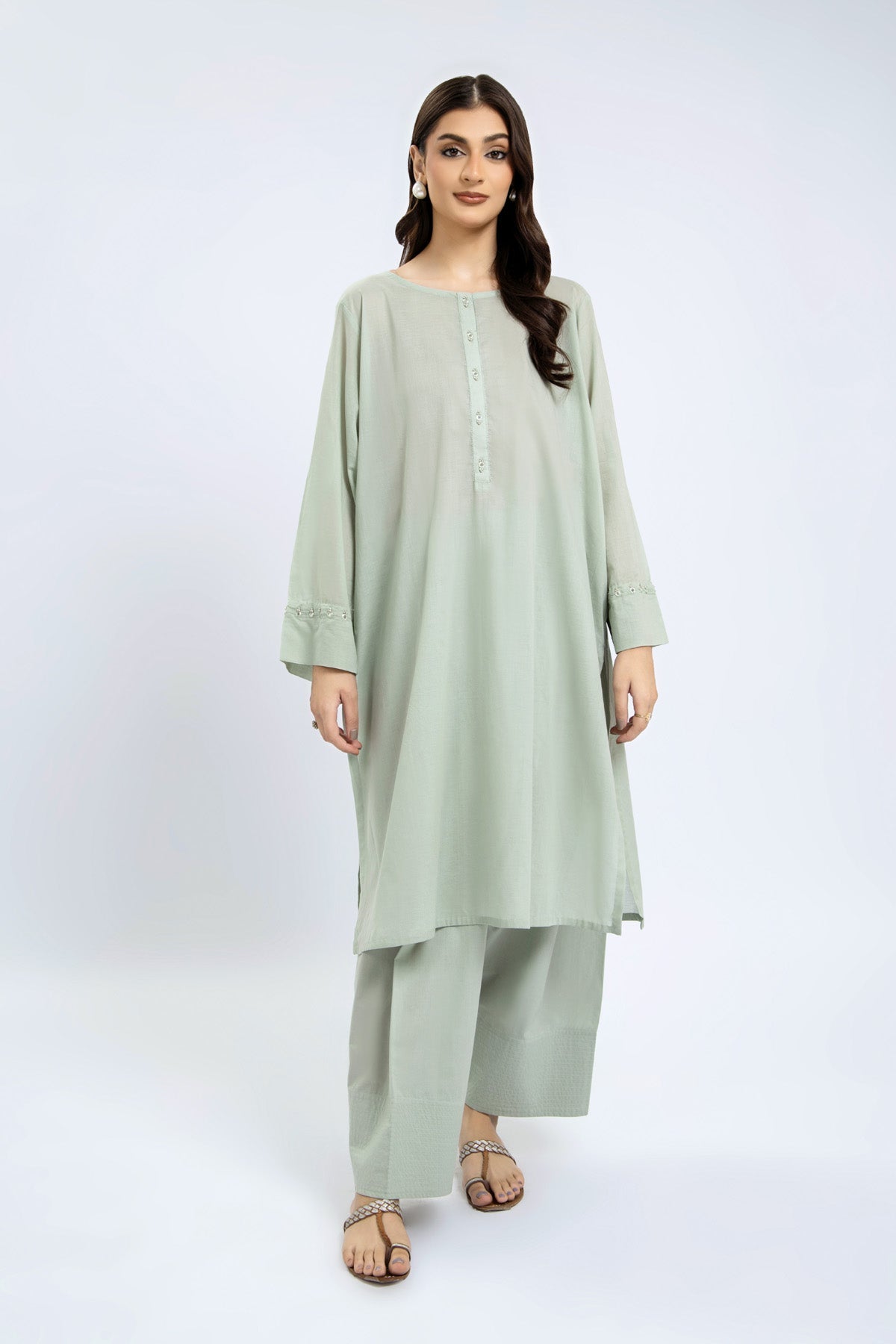 Sea Green Lawn 2-Piece Pret Suit by The Fabric Store