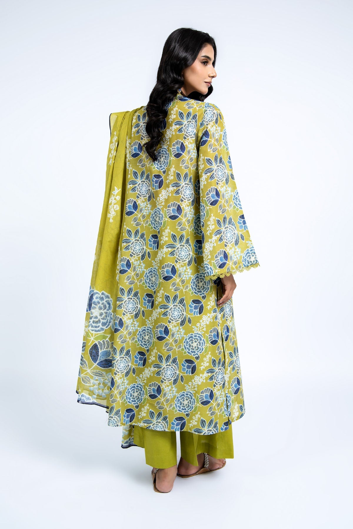 Printed Green Lawn 2-Piece Unstitched Suit by The Fabric Store, photo 4