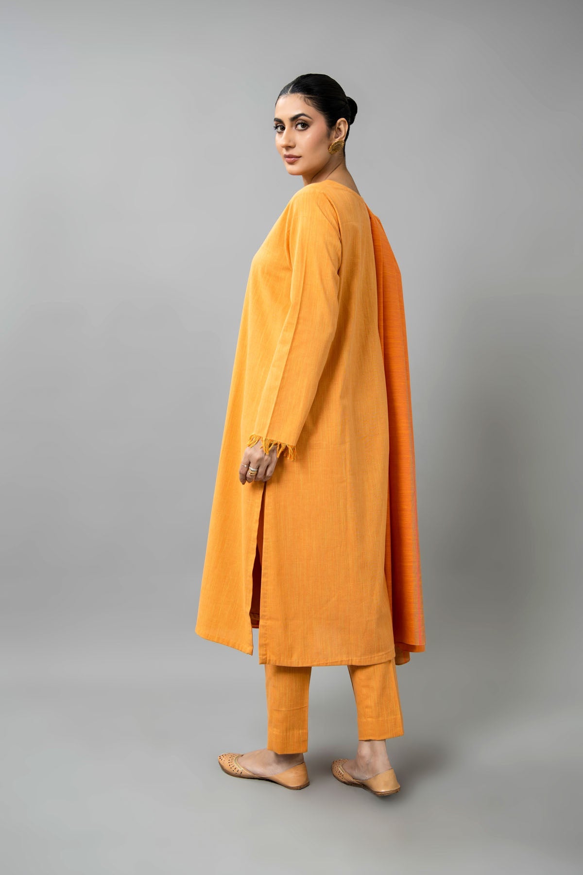 Yarn Dyed Yellow Yarn Dyed Khaddar 3-Piece Pret Suit by The Fabric Store, photo 3